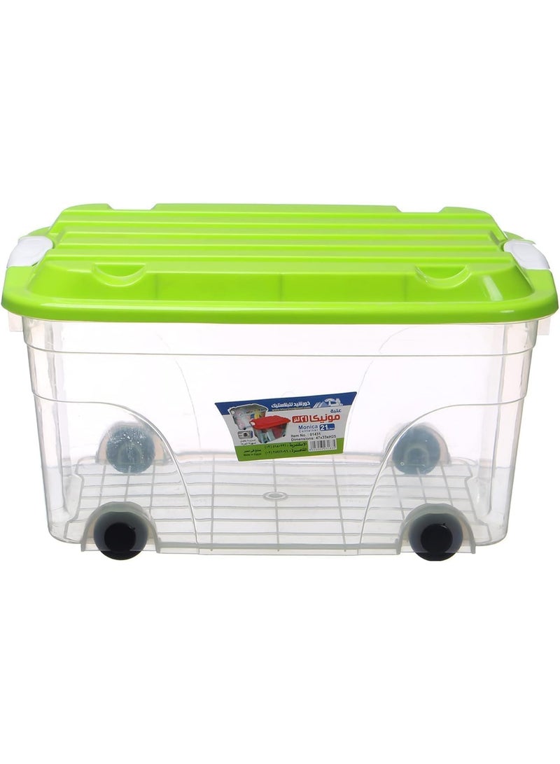 Khorshed Plast Monica 21L Compact Storage Box with Wheels by Khurshid, Made of Plastic, Multi-Purpose, Suitable for Home, Office, and Workshop, Available in Various Colors. 62230032357722 - Image 1
